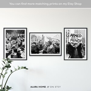 Photograph of Gloria Steinem at a Feminist Protest, Vintage Black and White Photo, Women’s Rights March Print, Activist Wall Art image 8