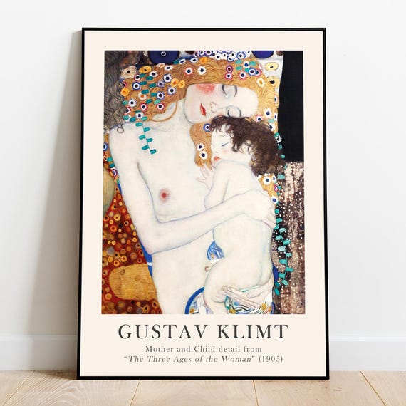Gustav Klimt Print, Mother and Child, Art Nouveau Print, Gustav Klimt Art, Vintage Poster, Fine Art Print, Museum Prints, Vintage Wall Art
