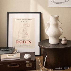 Rodin Exhibition Print, 1968 Paris Museum Poster, Vintage French Art, Gallery Wall Decor, Famous Painting, Gift for Artist image 6