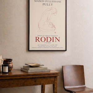 Rodin Exhibition Print, 1968 Paris Museum Poster, Vintage French Art, Gallery Wall Decor, Famous Painting, Gift for Artist image 10