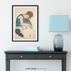 Affiche Egon Schiele, affiche vintage, Egon Schiele, cadeau pour elle, impression rétro, art expressionnisme, idée cadeau pendaison de crémaillère, art mural vintage image 8