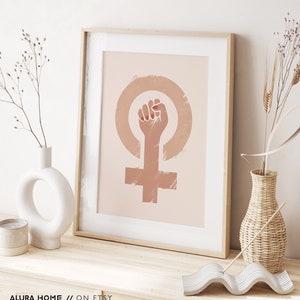 Feminist Print, Girl Power Poster, Feminist Wall Art, Girl Nursery Wall Decor, Strong Women Art, Empowered Women, Girls Room, Women's Poster