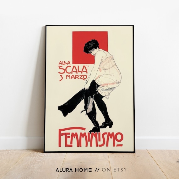 Feminism Art, Vintage Feminist Print, Italian Vintage Poster, International Women's Day, Retro Poster, Feminist Gift Ideas, Feminism Artwork