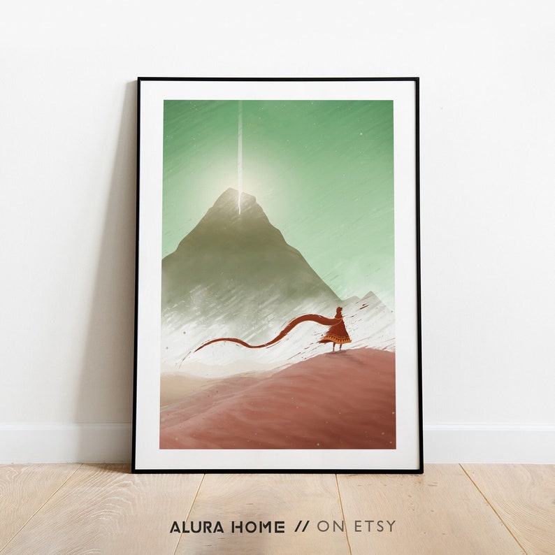 Journey Video Game, Journey Print, Video Game Poster, Journey Art, Video Game Wall Art, Trend Video Games, Games Room Decoration, Geek Gift image 1