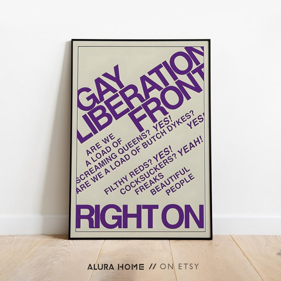 Gay Liberation Front Poster, Retro Poster, Gay Poster, Vintage Wall Art, Gay Rights, LGBTQ, Pride Art, Gay Liberation Poster, Queer Poster