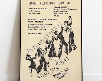Feminist Celebration Poster 1978, Lesbian History Print, Feminist Wall Art, Womens Rights Art, Toronto Protest Decor
