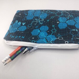 Estuche para lápices de química / Bolsa de ciencia adorable / Estampado de fórmulas químicas / Regalo para estudiantes / Estuche para maquillaje o lápices