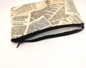 Schminktasche für Buchliebhaber mit Vintage Buch Seiten Design - Bibliothek Geheime Federmäppchen - Literatur Tasche - Limitierte Auflage