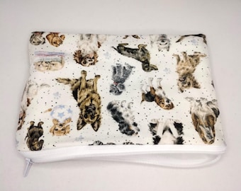 Dog Pattern Makeup Bag – Stylish Zipper Pouch for Dog Lovers