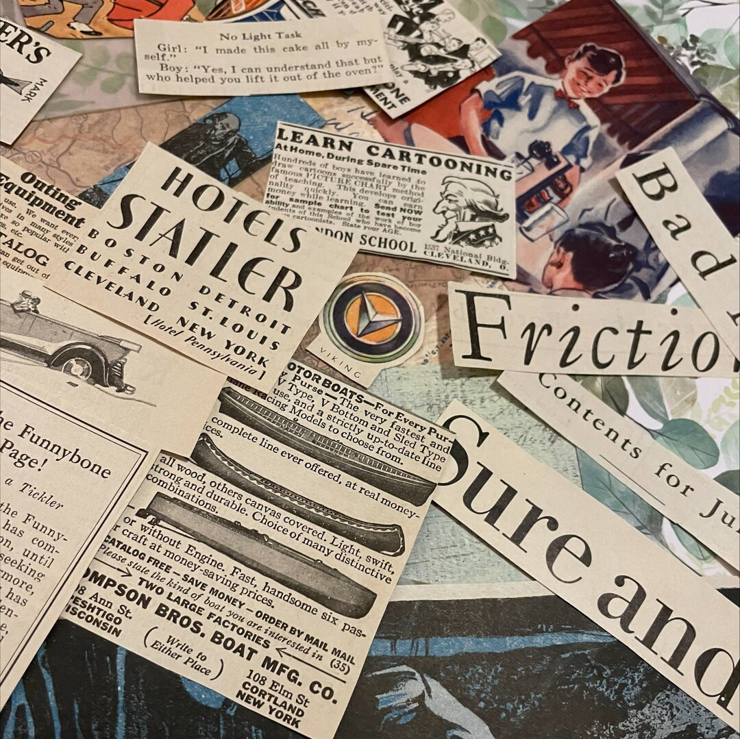 Vintage Newspaper Clippings Scrapbooking Journaling Paper Etsy
