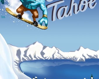Shred Tahoe Digital File, Tahoe Digital File, Lake Tahoe Digital File, Lake Tahoe Poster, Lake Tahoe Art, Lake Tahoe Print