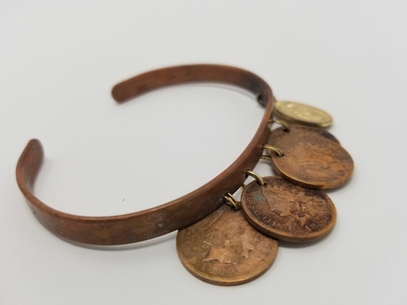 Antique Copper Penny Bangle - image 3