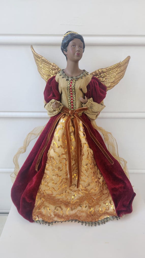 Ethnic Brown Skin Angel Tree Topper UK