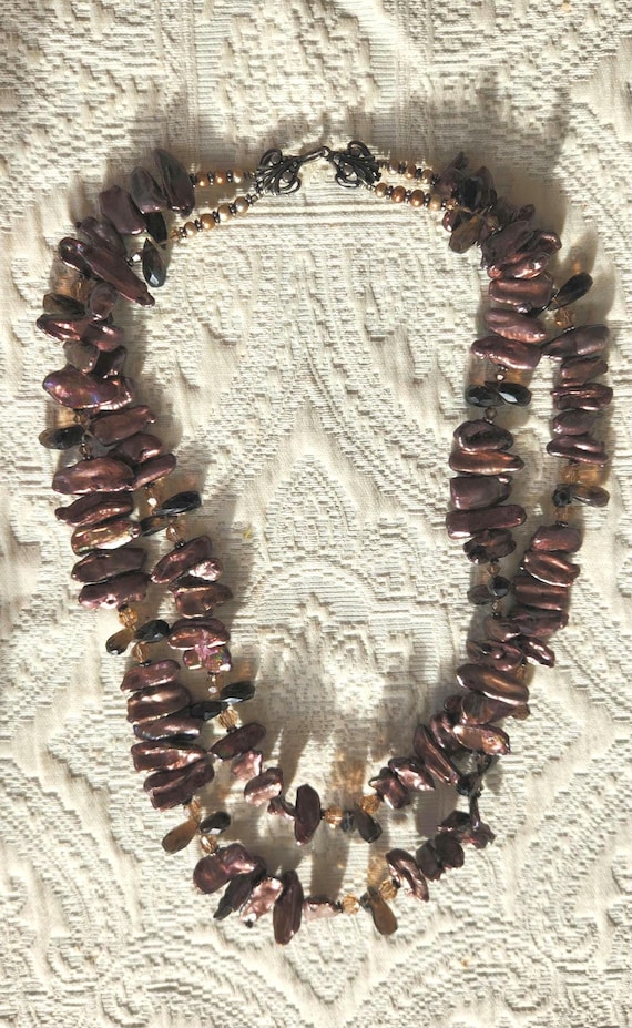 Vintage Artisan Baroque Biwa Pearl Necklace