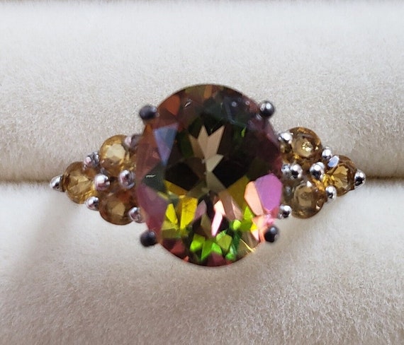 Mystic Topaz and Sapphire Ring - image 1
