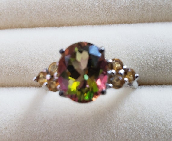 Mystic Topaz and Sapphire Ring - image 8