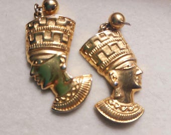 Orecchini A Cerchio Con Regina Nefertiti - Diametro 1,75 E 2 Orecchini A Cerchio Con Regina Nefertiti - Diametro 1,75 E 2
