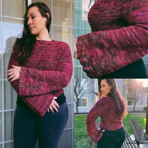 Crochet Sweater Pattern Bell Sleeve Top 