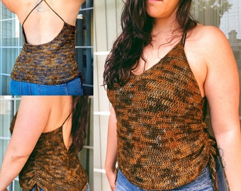 Crochet Tank Pattern, Open Back Camisole, Summer Crochet Top, Pattern PDF