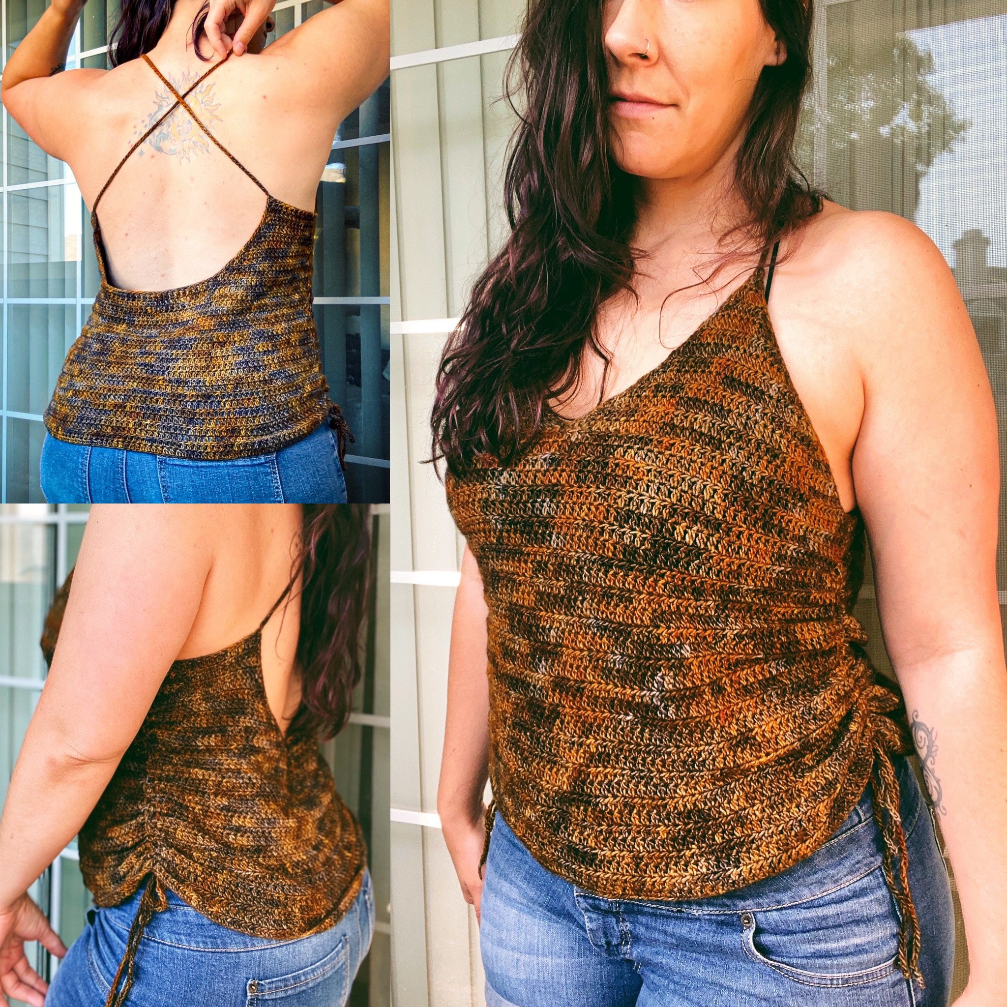 Crochet Tank Pattern, Open Back Camisole, Summer Crochet Top, Pattern PDF 