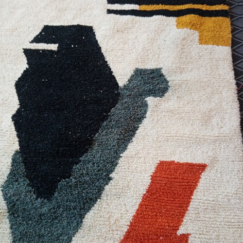 Shops orange moroccan rug - Beni ourain rug - Solid rug - beni ourain colorful - wool carpet boujad - moroccan rug 5x8 - yellow rug Custom