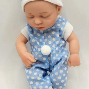 Ropa para mini muñecas reborn de silicona de 7 pulgadas, pijama, 1 juego de jerséis, ropa para muñecas reborn de silicona, cosida a mano, ropa personalizada para niña o niño.