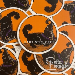 Cat and Witch Hat Sticker