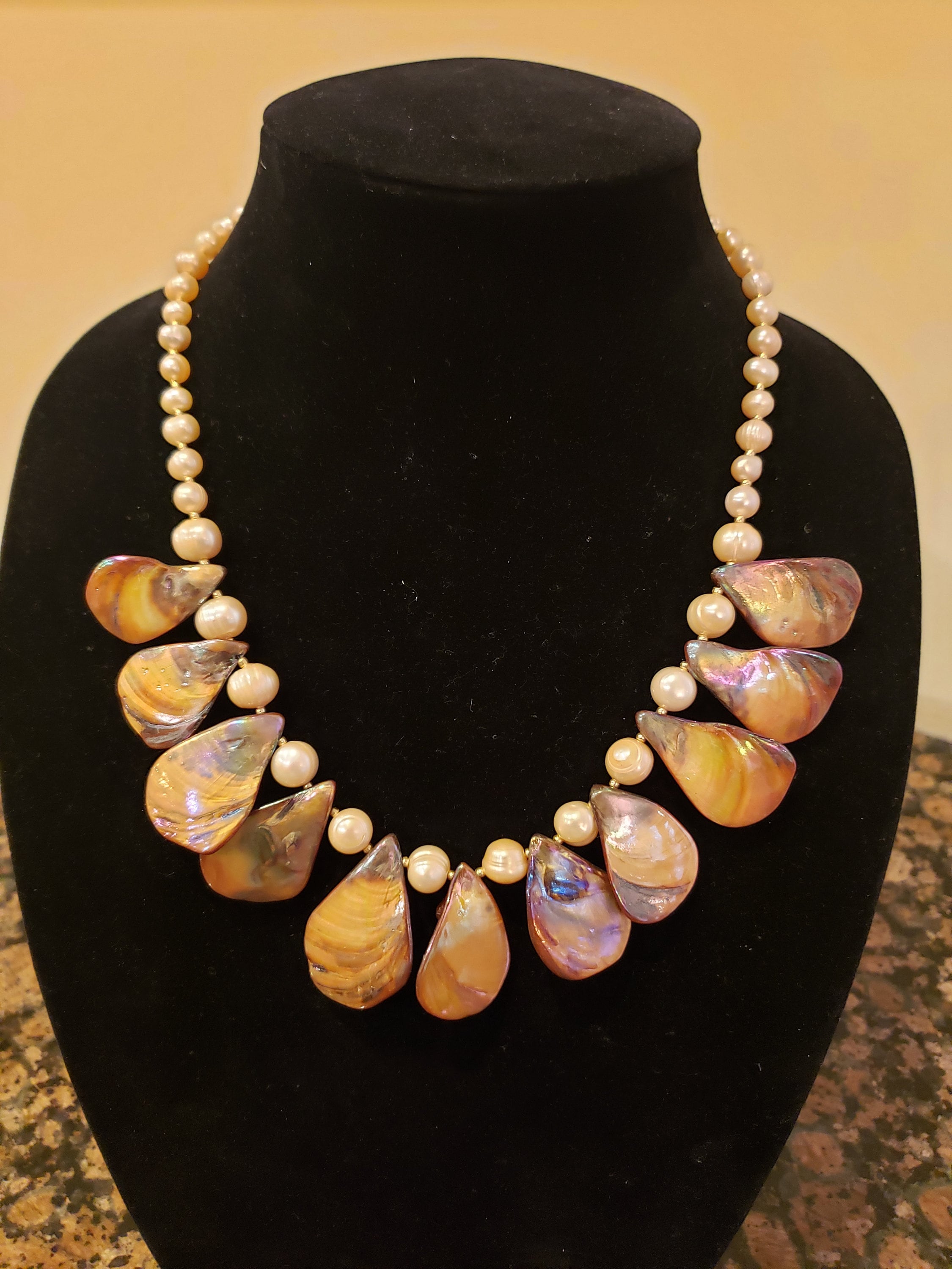 Buy Freshwater Pearl and Shell Necklace Made to Order Online in India