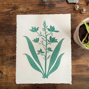 Spring Two | Original Linocut Print | Wall Art | Green |