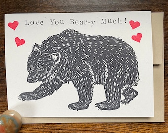 Love You Bear-y Much Greeting Card | Valentine’s Day Card