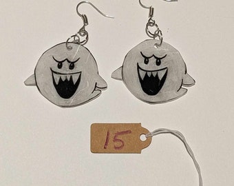 Boo(Mario) Halloween Polymer, Handmade Earrings