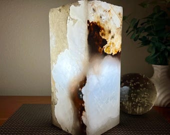 Onyx Stone Lamp | Luxury Accent Light, Warm Ambient Table Lamp, Home Decor