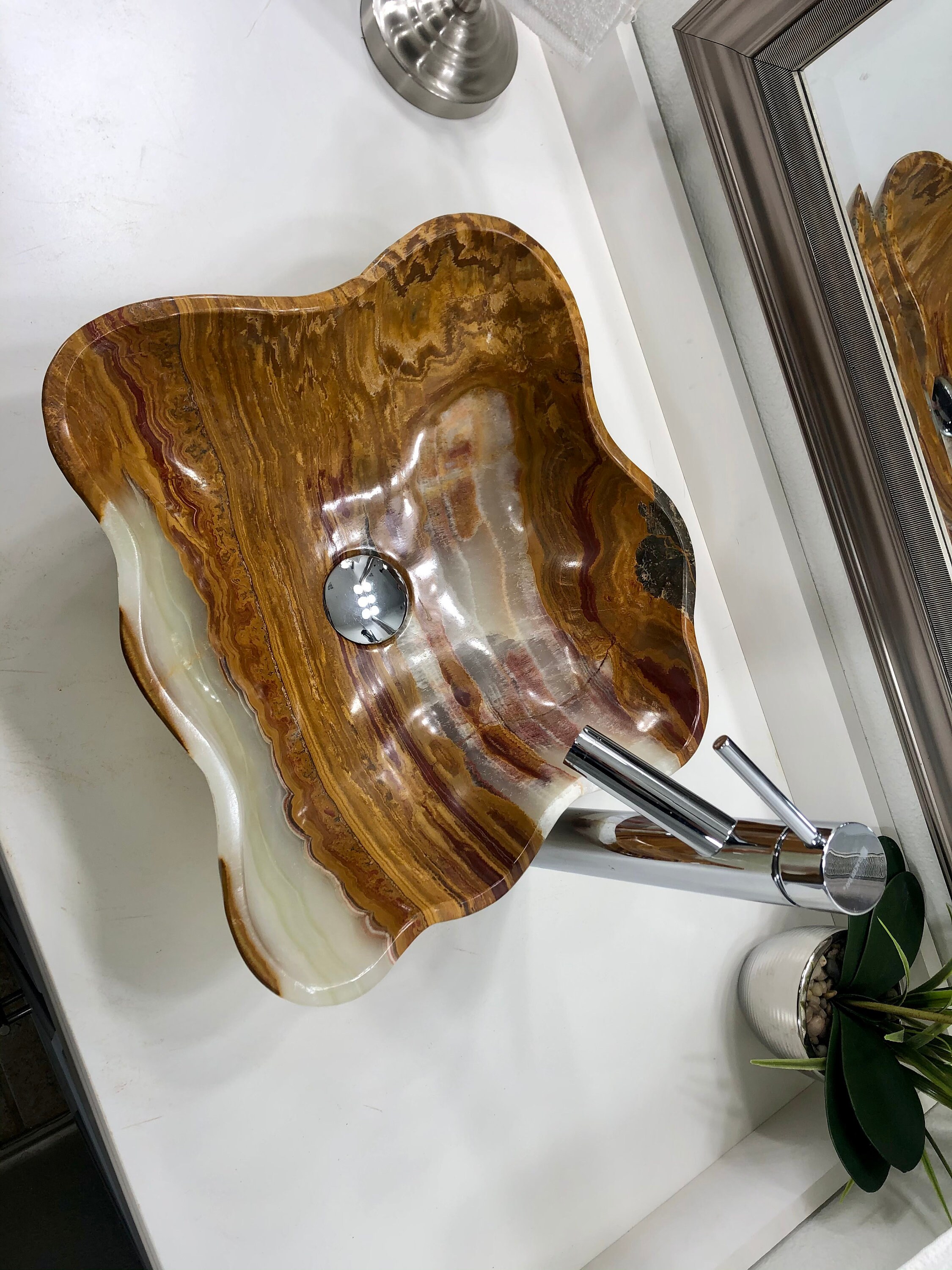 Onyx Stone Vessel Sink Modern Natural Stone Bathroom Sink Etsy