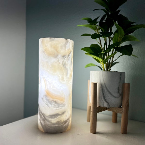 Table Lamp - Onyx Lamp - Stone Lamp - Alabaster Lamp - Onyx Stone Lamp  - Onyx Light - Nightstand Lamp - Onyx Table Lamp *