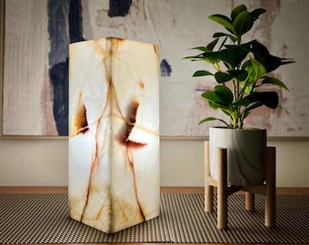 Onyx Lamp | Nightstand Lamp | Stone Lamp | Table Lamp | Onyx Light | Crystal Lamp | Home Decor | Decorative Lamp | Home Lighting | Desk Lamp