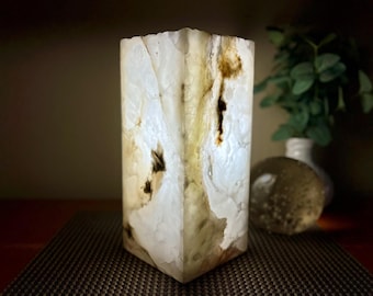 Onyx Stone Lamp | Luxury Accent Light, Warm Ambient Table Lamp, Home Decor