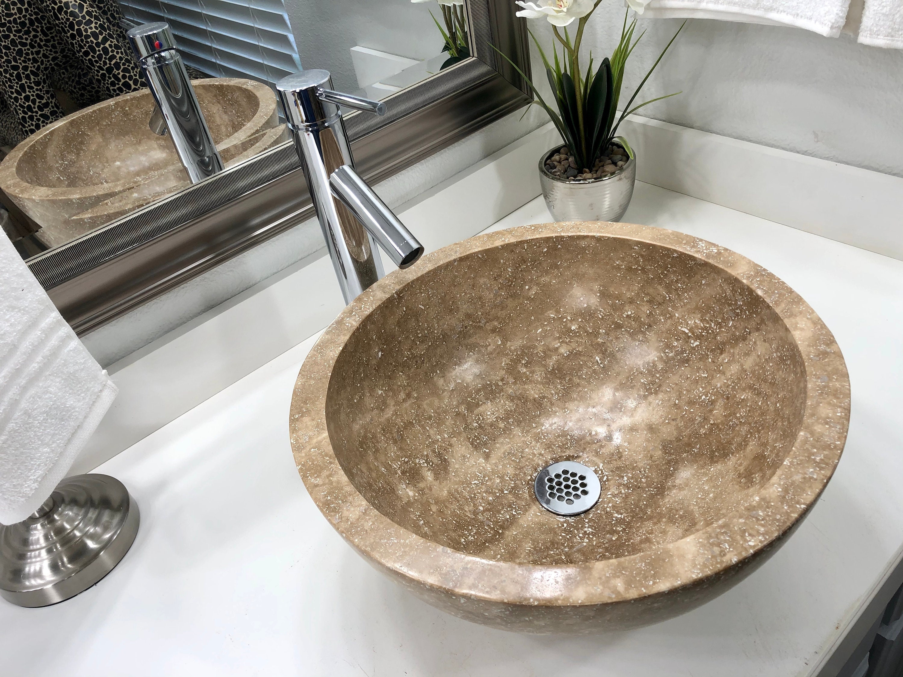 Natural Stone Sink | Travertine Sink | Vessel Sink