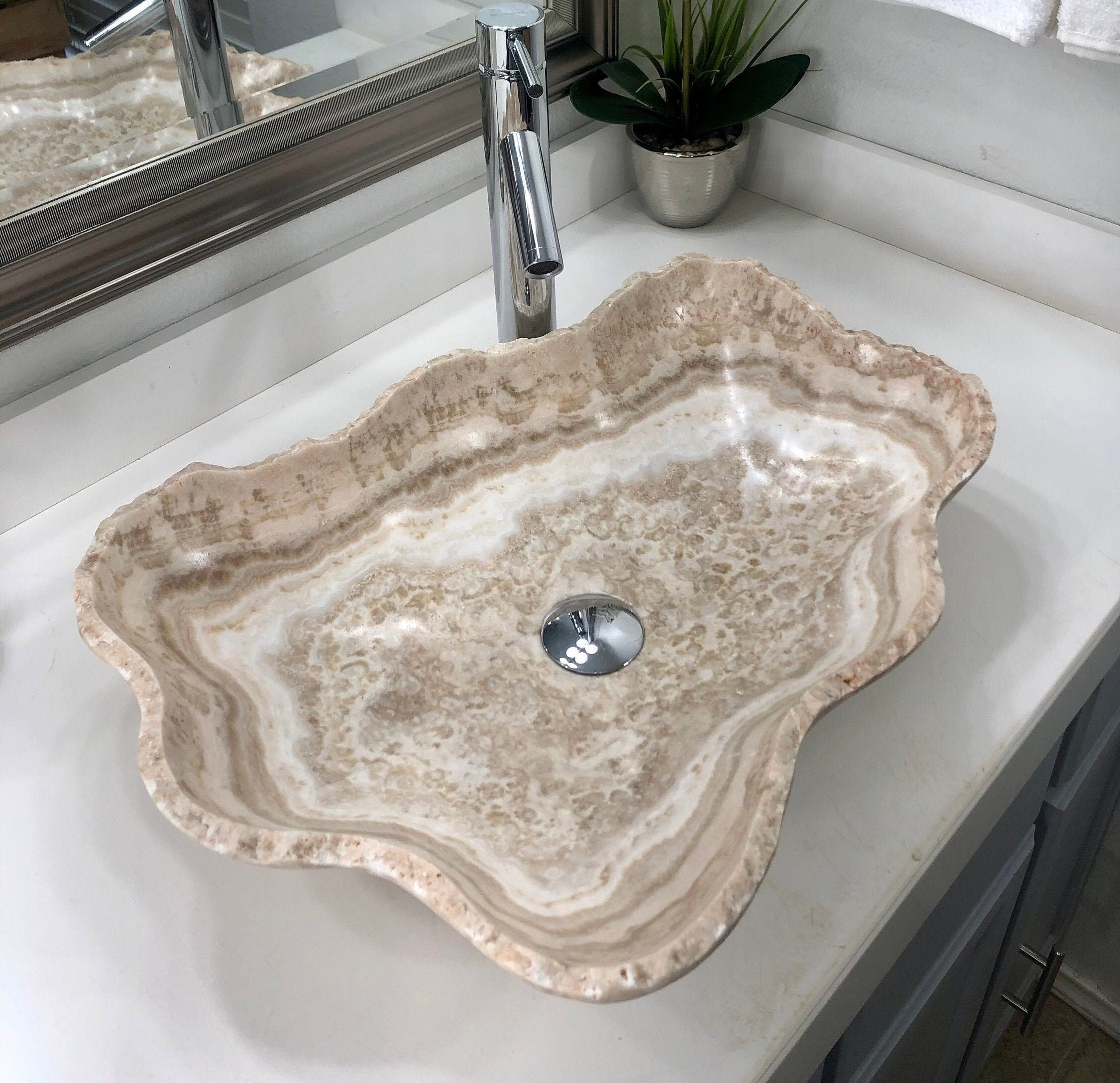 Onyx Stone Sink Modern Natural Stone Bathroom Vessel Sink Etsy