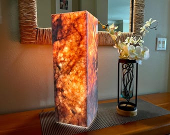 Onyx Light / Nightstand Lamp / Onyx Lamp / Home Decor / Stone Table Lamp / Accent Light / Warm Ambient light for home, meditation / Crystal