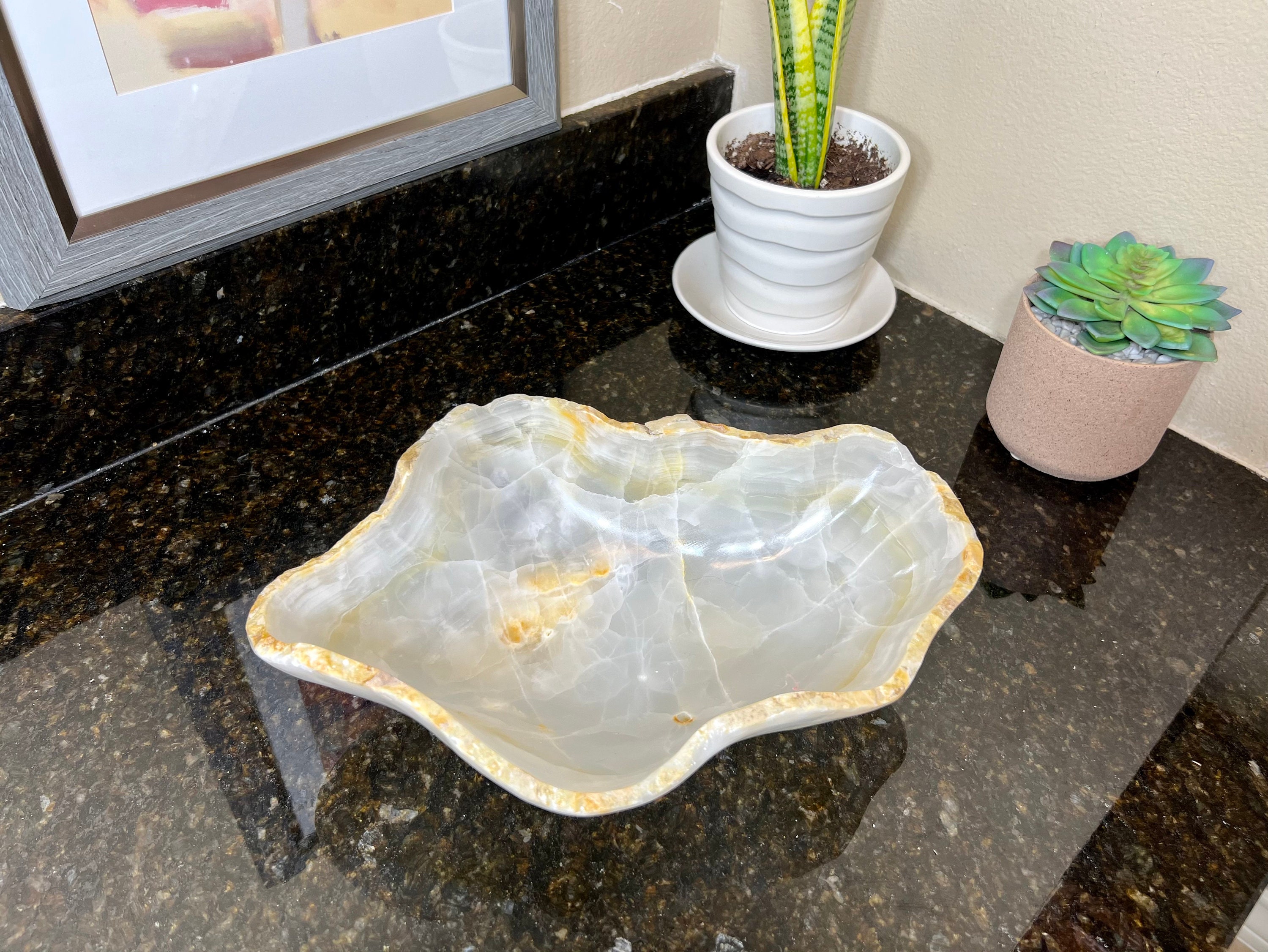 新品未使用！！Handcrafted Modern ホワイトオニキス ボウル Handmade White Onyx Bowl | doinel / ドワネル