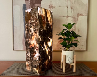 Natural Onyx Lamp | Large Marble Stone Table Lamp for Ambient Lighting | Modern Home Decor | Accent Light for Living Room, Bedroom or Gift