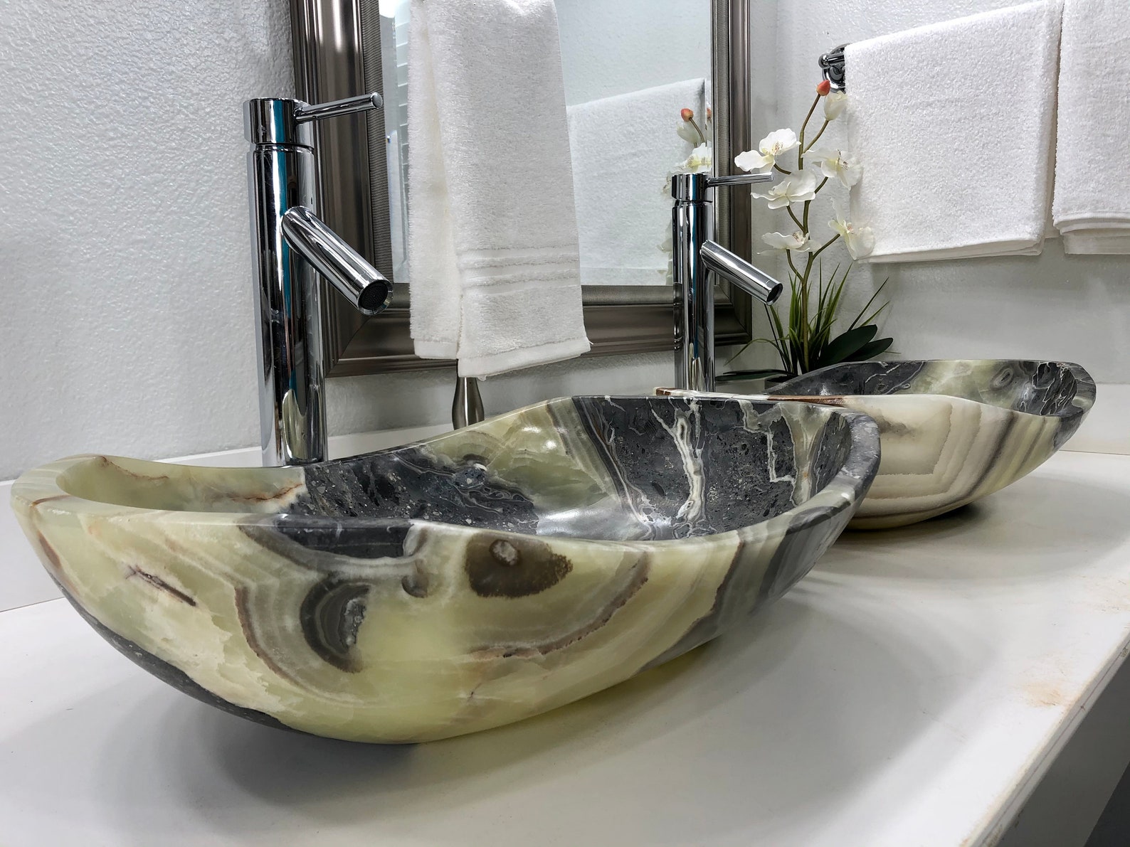 Onyx Stone Sinks 2 Modern Natural Stone Bathroom Vessel Etsy