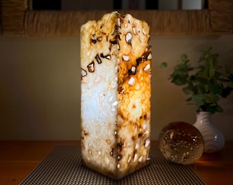 Onyx Stone Lamp | Modern Table Lamp, Luxury Accent Light, Ambient Lighting