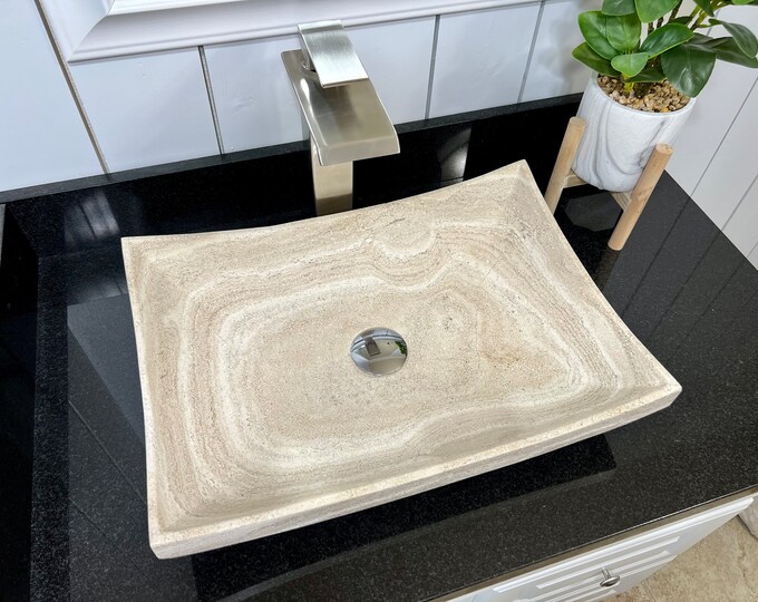 Stone Sink Vessel Sink Travertine Sink Bathroom Sink Vanity Sink Vessel