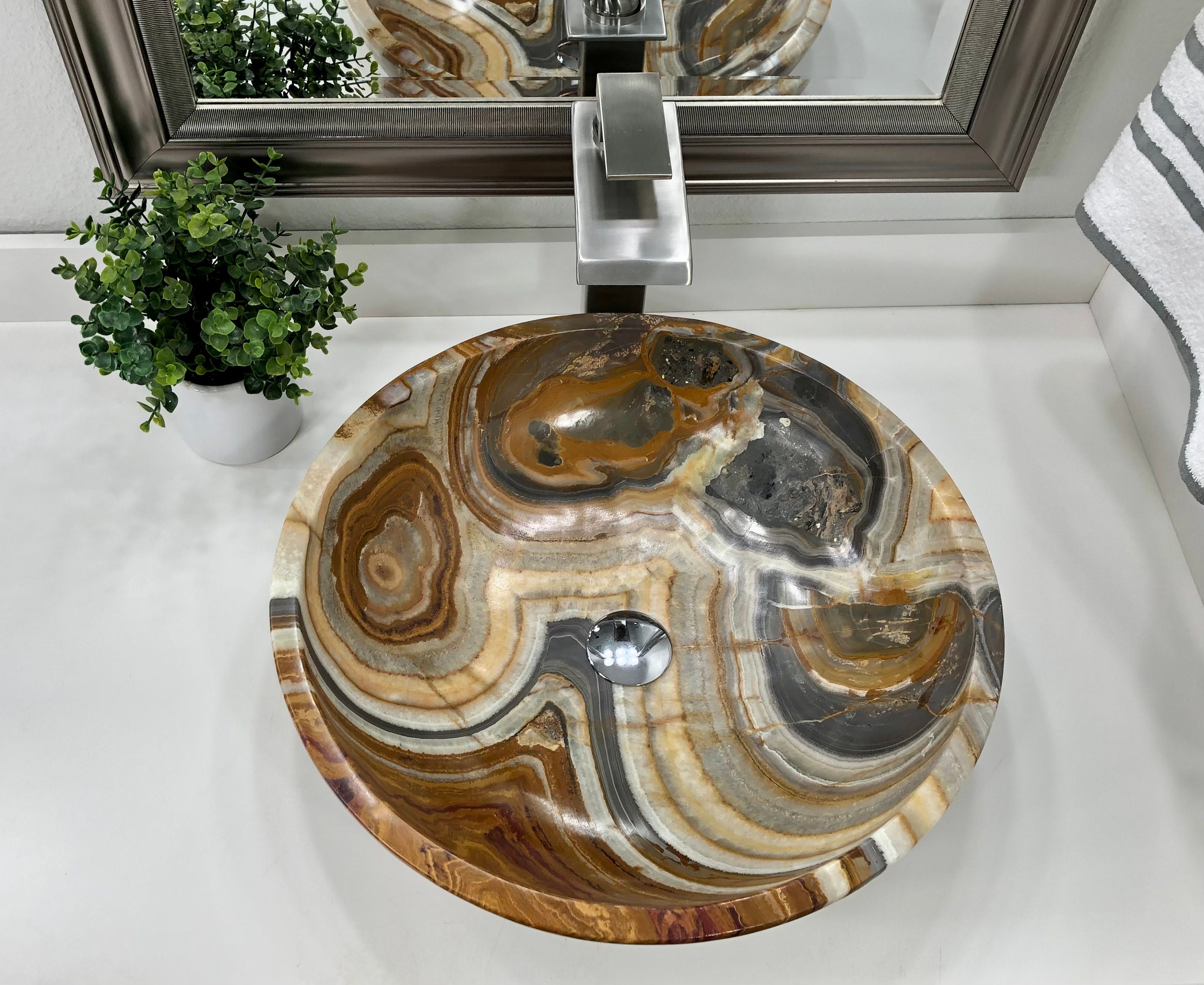 Onyx Stone Vessel Sink Natural Stone Bathroom Vessel Sink Etsy