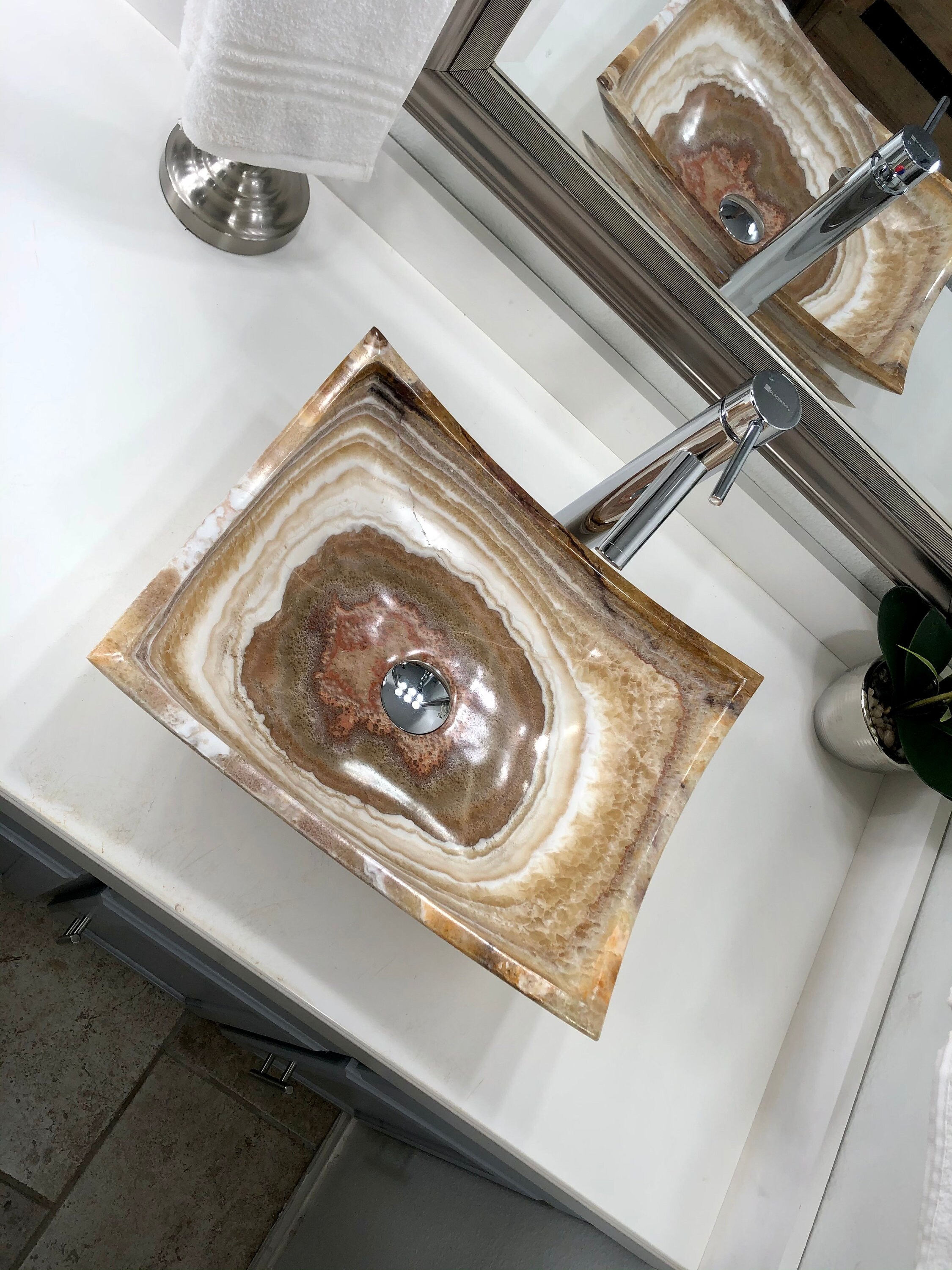 Onyx Stone Sink Modern Natural Stone Bathroom Vessel Sink Etsy