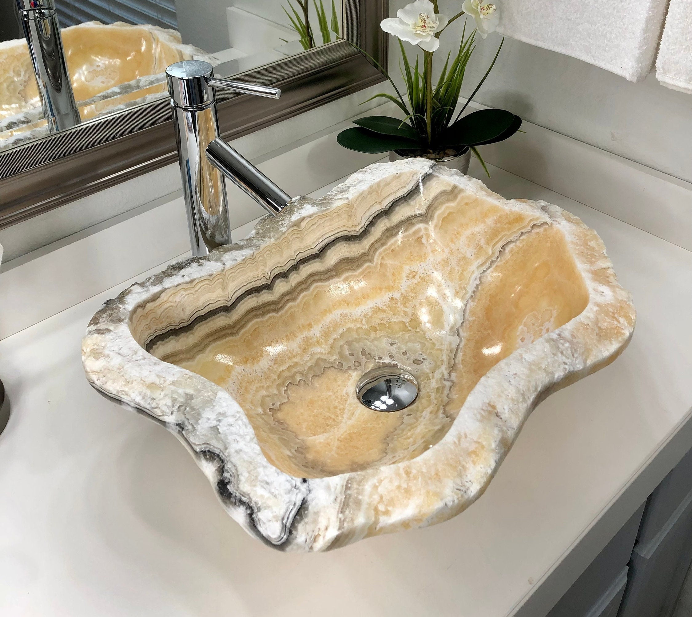 Countertop Sink Onyx Stone Sink Vanity Sink Bathroom Sink Modern