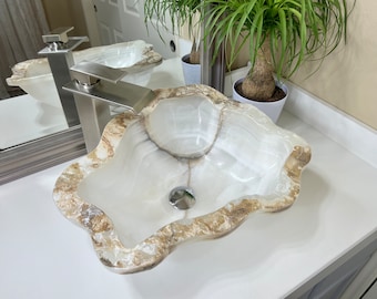 Onyx Sink | Onyx Bowl | Stone Sink | Bowl Sink | Vessel Sink for Bathroom |  Vanity Sink | Stone Sink | Stone Vessel Sink | Beautiful Sink