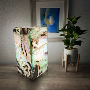 Fluorite Crystal Lamp | Table Lamp | Nightstand Lamp | Desk Lamp | Beautiful Lamp | Unique Lamp | Home Decor