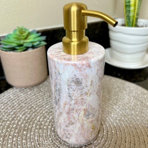 Liquid Soap Dispenser | Marble Stone Dispenser Bottle | Lotion Dispenser | Dispenser Bottle | Stone Soap Dispenser | Bathroom Accessories